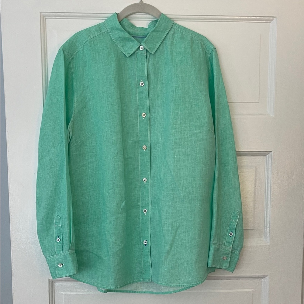 Tommy Bahama Linen Men's Green Button-Up Shirt